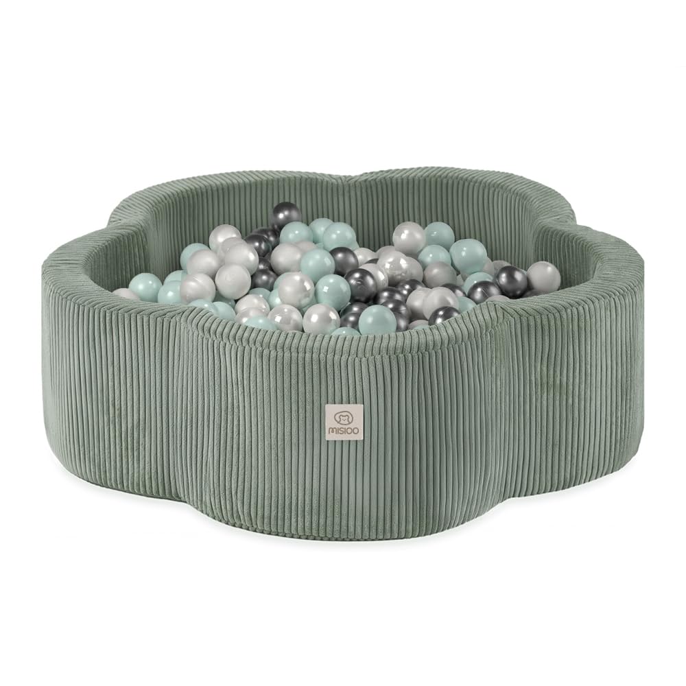 MISIOO Piscina di palline per bambini, 95 x 30 cm, 400 palline (6 cm), giocattolo per bambini a partire da 1 anno, perfetto per bambini e divertimento
