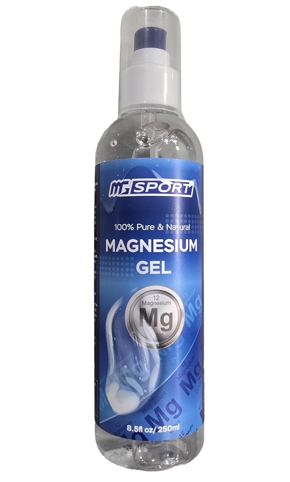 MgSport Magnesium Gel with 63mg Dead Sea Magnesium per Pump - Gentle Topical Gel for Sleep and Muscle Support Without Stinging - Precise Dosing for Leg Cramps and Muscle Recovery - 1,600 Presses