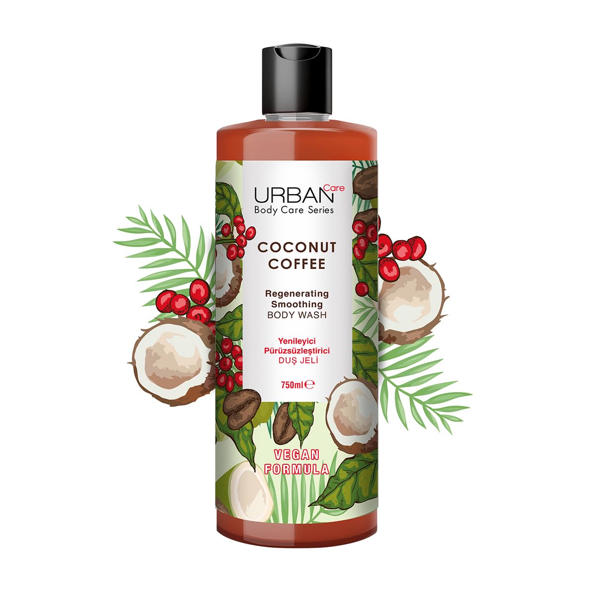 Urban Care Coconut Coffee Yenileyici ve Pürüzsüzleştirici Duş Jeli, 750 ml