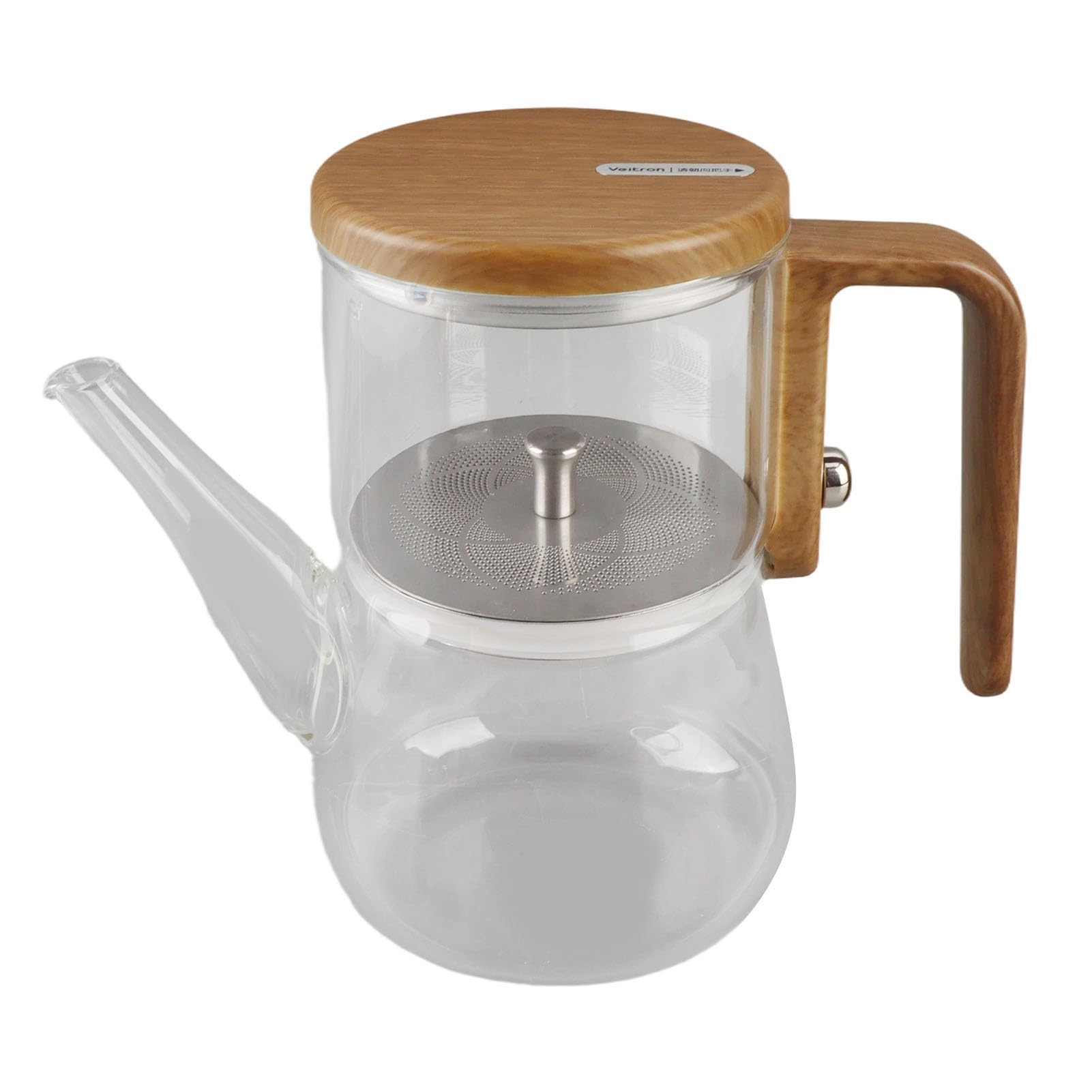 Eujgoov Czajniczek ze Szkła Magnetycznego o Pojemności 760 Ml, Szkło Borokrzemowe z Zaparzaczem, Krystalicznie Czysty do Herbaty Sypkiej, Idealny do Gorących i Zimnych Napojów