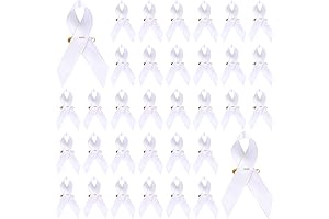 White Ribbon Satin Pins Awareness Pins