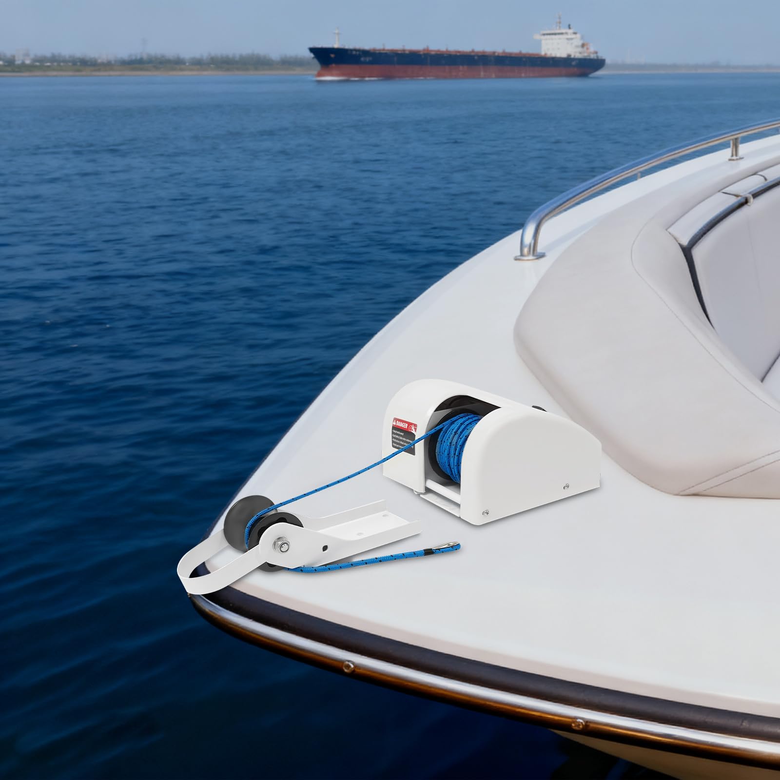 Verricello elettrico da 12 V, per barca, verricello d'ancora, con telecomando wireless, argano d'acqua salata marina, con ruota di ancoraggio pre-avvolta da 30 m, 25 lbs