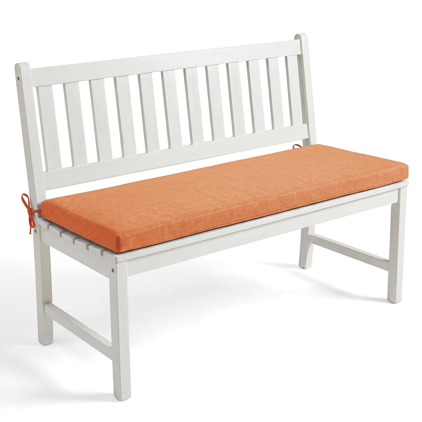 AZMAHT Outdoor Bench Cushion 2/3 Seater, Waterproof High Density Foam, Removable Linen Cover, Non-Slip Seat Pad For Garden, Patio, Porch Furniture,N14,110x30x3cm