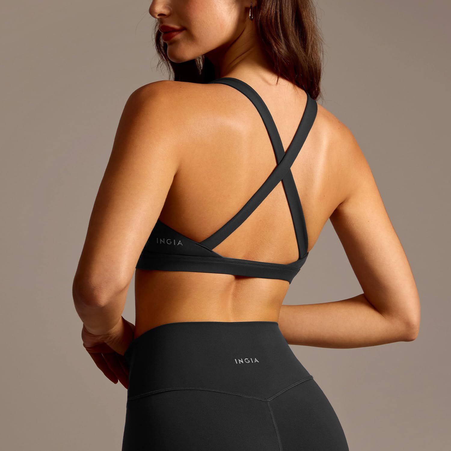 Women's Square Neck Sports Bra Strappy Criss Cross Wide Straps Workout Padded Cami Yoga Bra Gym Pilates Top - Image 4