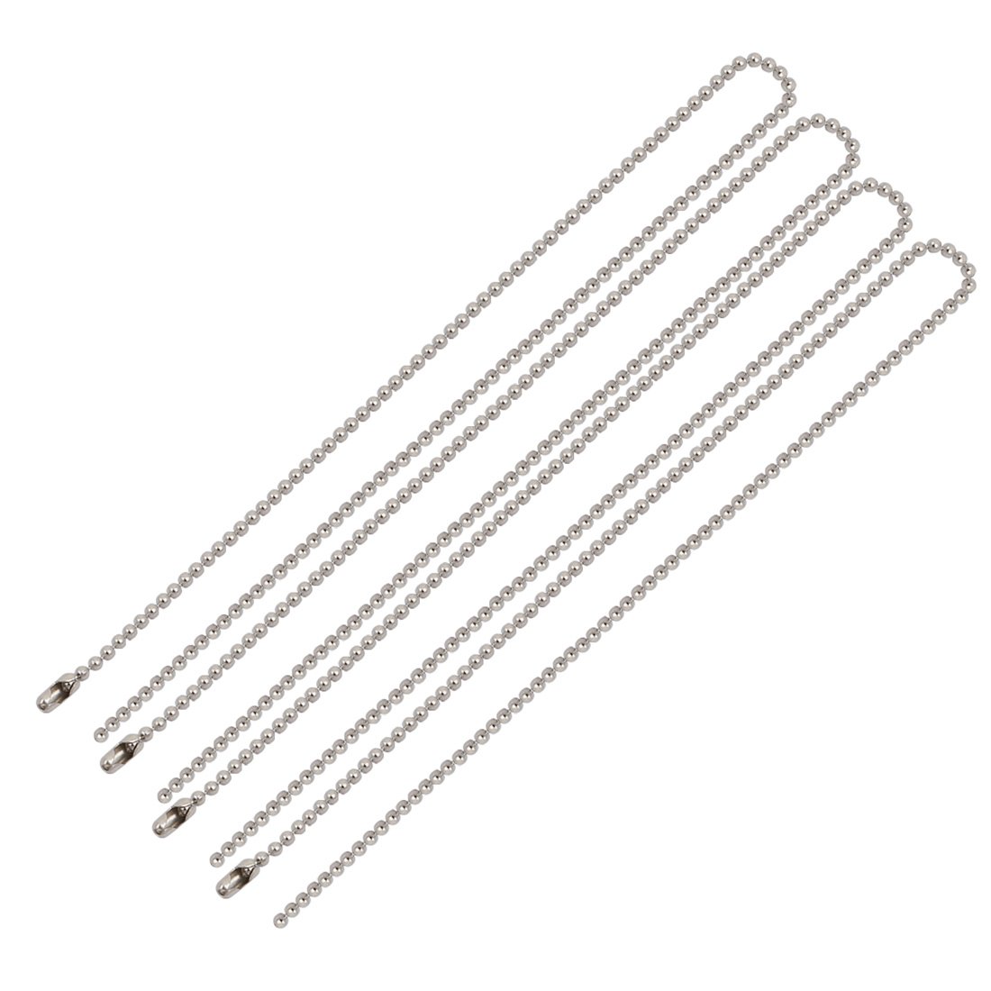 Aexit 4pcs 1.5mm Lighting fixtures and controls Dia Metal Beaded Connector Ball Key Chain 15cm Length Silver Tone