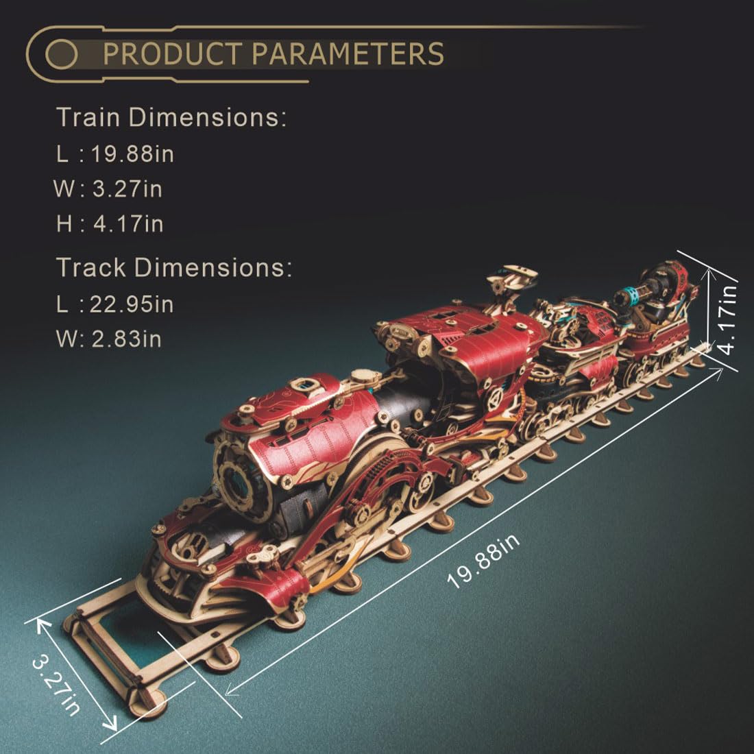 Zestaw modeli pociągu parowego 3D, wiktoriański, steampunk, DIY, drewniane, mechaniczne puzzle ze światłami LED, rękodzieło edukacyjne, dekoracja domu, prezent dla dorosłych i nastolatków, 800 szt