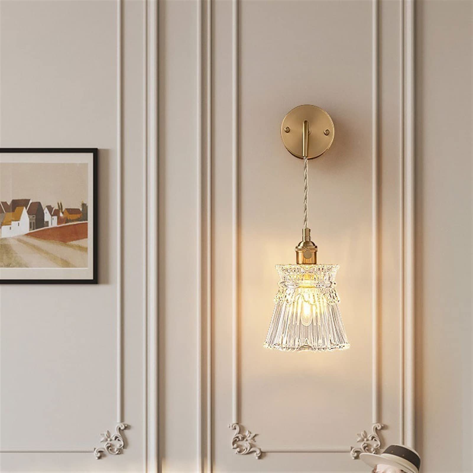 Applique Murale Luminaires décoratifs simples Éclairage de chevet moderne Éclairage mural Éclairage intérieur Câbles de suspension réglables chambre à coucher lampe murale