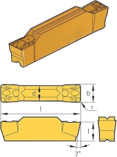 HHIP 6024-4002 N123E2-0260-0008-BGF Grade BPS253-CVD Cut-Off and Grooving Insert, 2.6 mm Cutting Width, 20.70 mm OAL