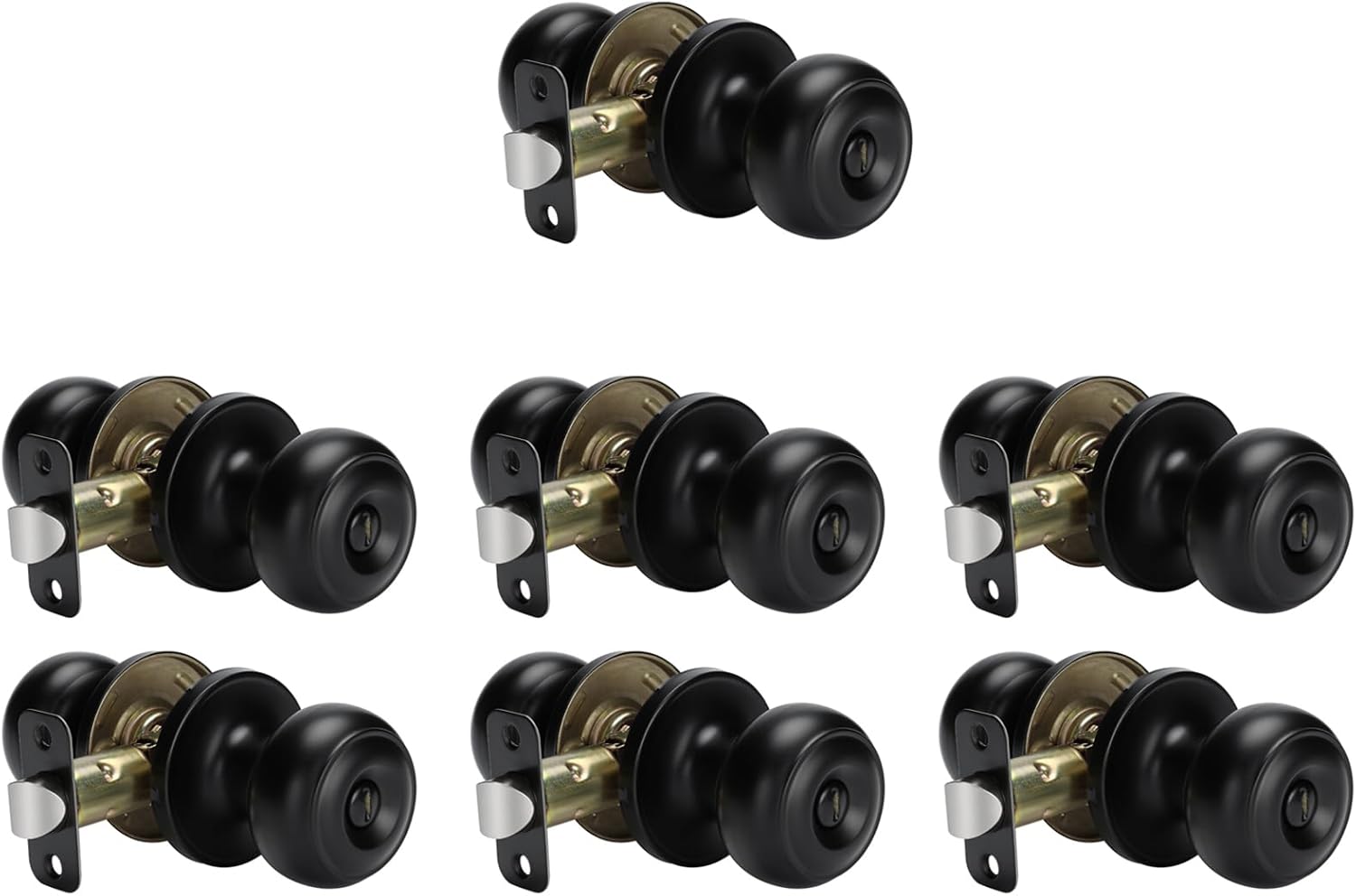 goldenwarm 7 Pack Matte Black Interior Door Knobs