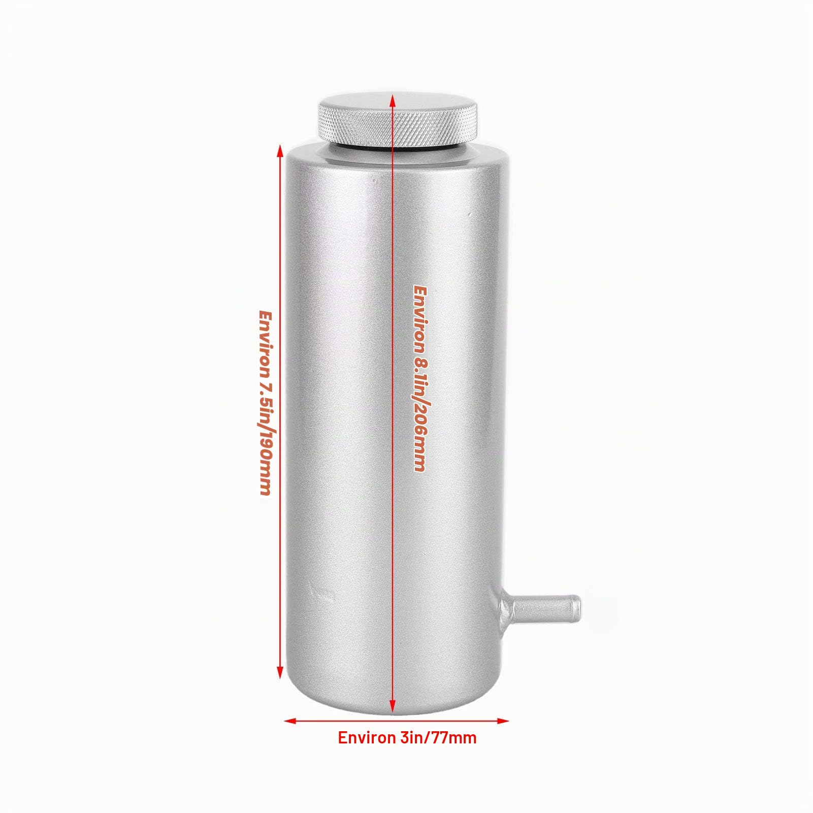 Réservoir de Liquide de Refroidissement, Réservoir de Trop-plein de Liquide de Refroidissement Universel, Réservoir de Récupération en Aluminium de Liquide de Refroidissement(Argent)