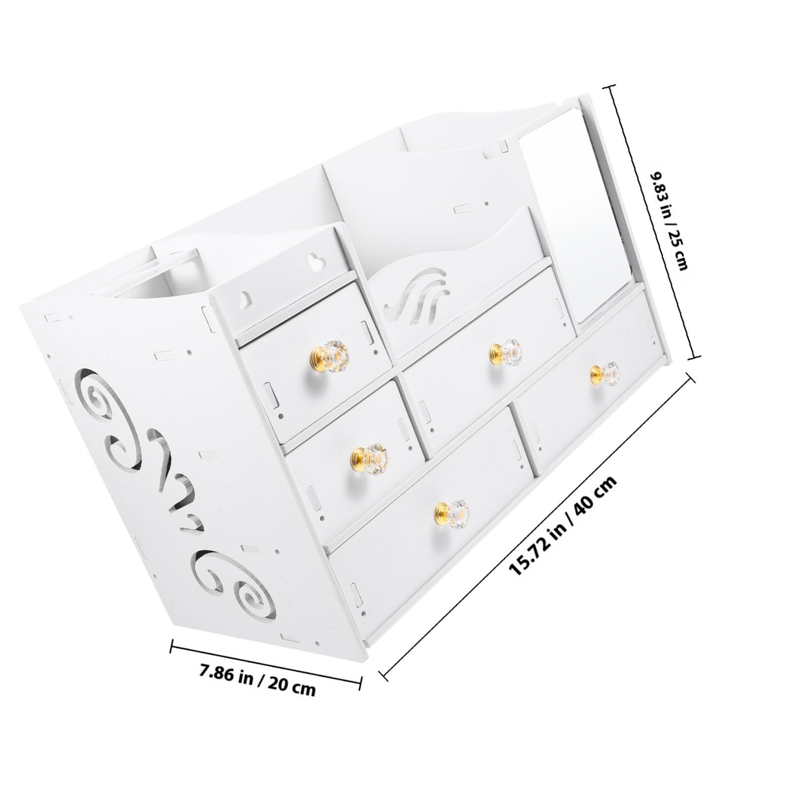 Organizer da Tavolo Bianco con Cassetti, Grande Capienza | Pvc e Pannello Legno-plastica, Uso Desktop con Suddivisione Interna, Stile Semplice Decorativo
