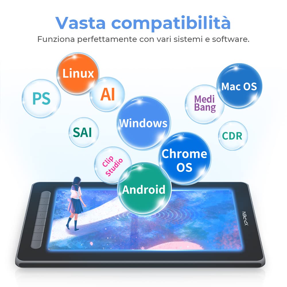 XP-PEN Artist 12 (2a generazione) Tavoletta grafica con schermo completamente laminato da 11,6 pollici, stilo X3 Elite, supporta Windows, Mac OS, Android, Chrome OS e Linux (Nero)