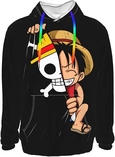 Amazon.com: One Piece Mon-key D.- Lu-ffy Anime - Sudadera con capucha para  hombre : Deportes y Actividades al Aire Libre