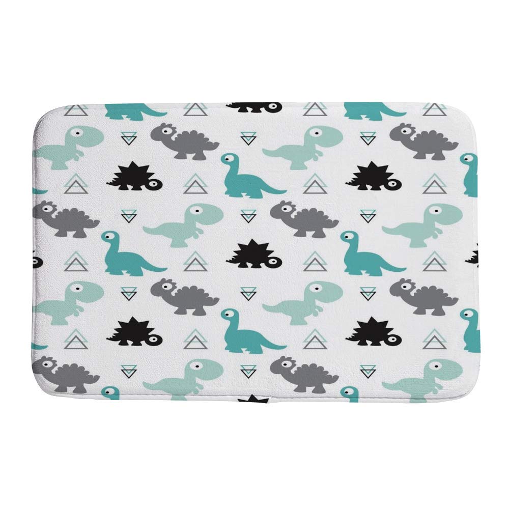 Tapis de bain dinosaure abstrait en microfibre polaire corail lavable