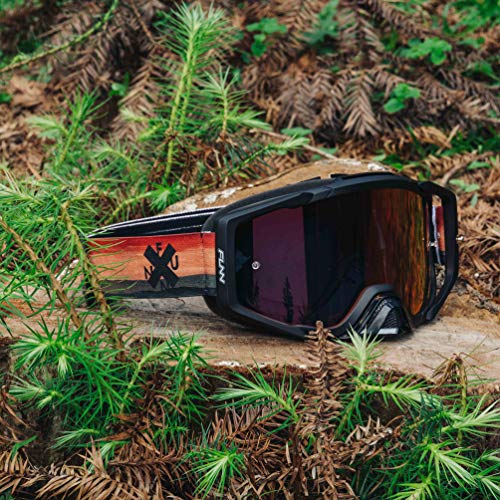 Funn Soljam MTB Enduro DH Goggle, Anti-Fog, Additional Transparent Lens, Bag and Tear-Off Sheets, Red