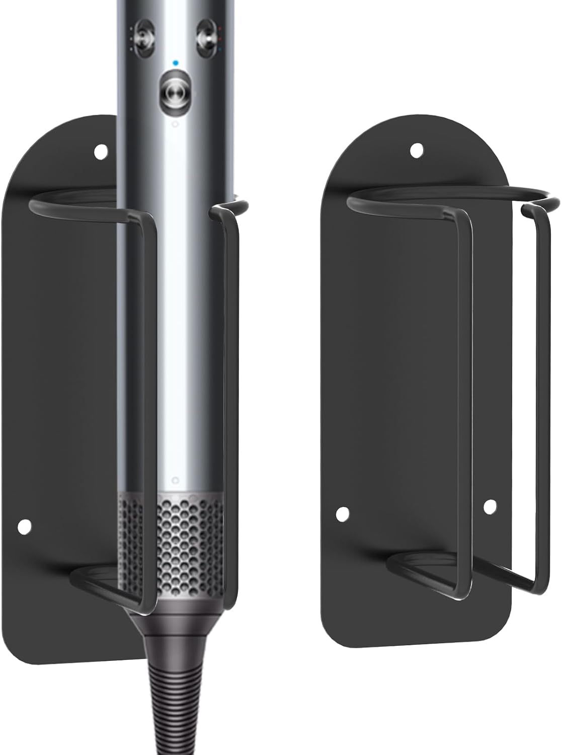 2 Pack Wall Mounted Curling Iron Holder, Hair Styling Tool Organizer, Hair Tools Holder Compatible with Dyson Airwrap and Dyson Corrale (Black) 2 Pack Wall Mounted Curling Iron Holder, Hair Styling Tool Organizer, Hair Tools Holder Compatible with Dyson Airwrap and Dyson Corrale (Black)