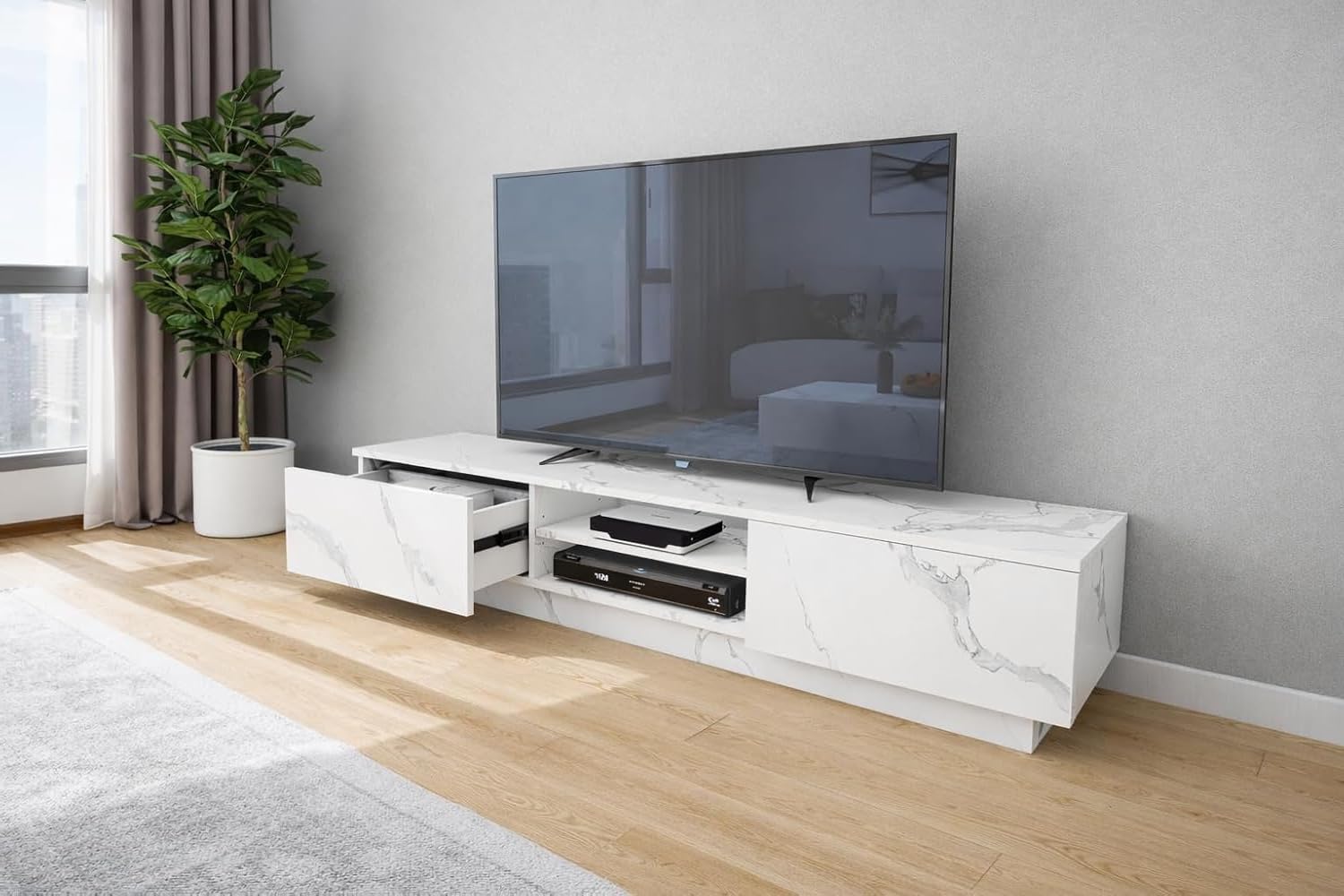 Amazon｜Batone テレビ台 ローボード 150cm幅 ジュ 60型対応 [継ぎ目の