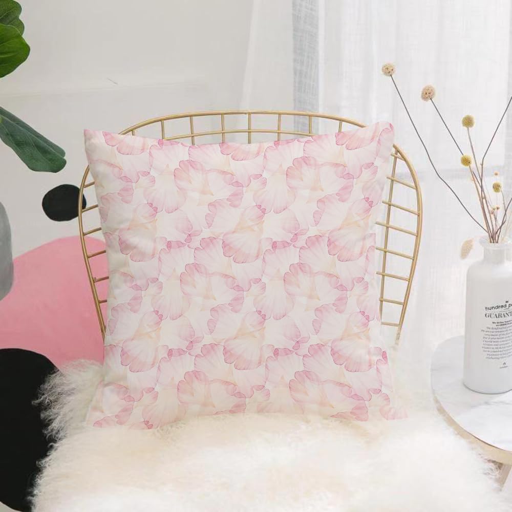 HYOSXW Cushion Cover,Throw Pillow Case Home Decorative for Living Room Bedroom Sofa Chair 16X16 Inch,Floral design, watercolor-painted repeating pink petal design, emitting a sweet,Pillowcase 40X40cm