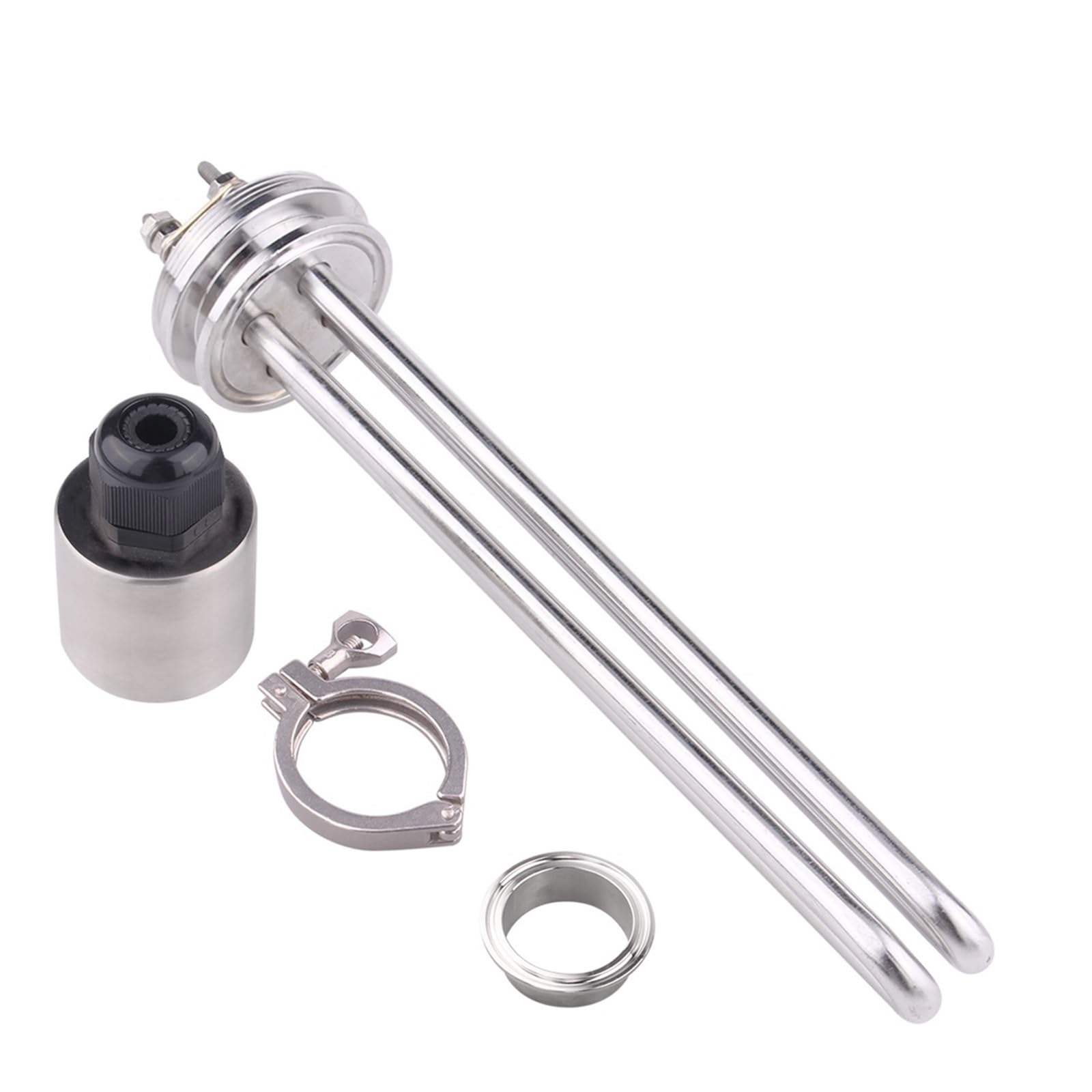 SUS304 1,5 '' Tri-Clamp Grzałka Zanurzeniowa Elektryczny Element Grzejny Do Warzenia Wody Płynne Ciepło 2500 W/3500 W/4500 W Szybkie Nagrzewanie(Dark brown,2.5kw)