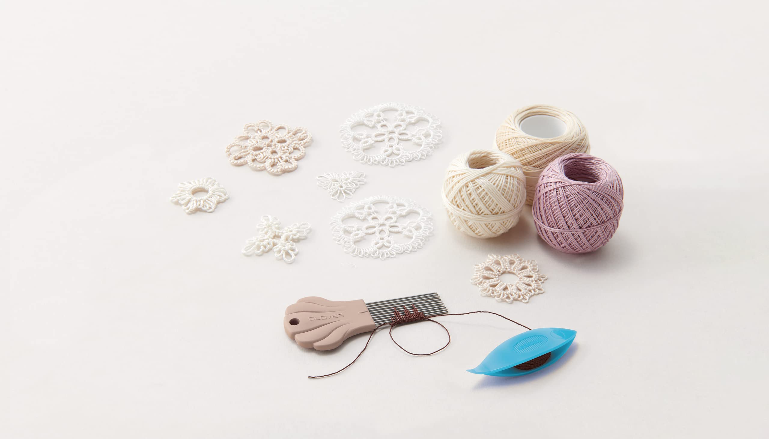 CLOVER NEEDLECRAFT, INC. 683416 Kleeblatt-Picot-Kamm, klein, Taupe