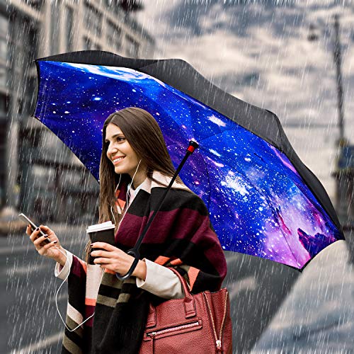 image for Owen Kyne Windproof Double Layer Folding Inverted Umbrella, Self Stand