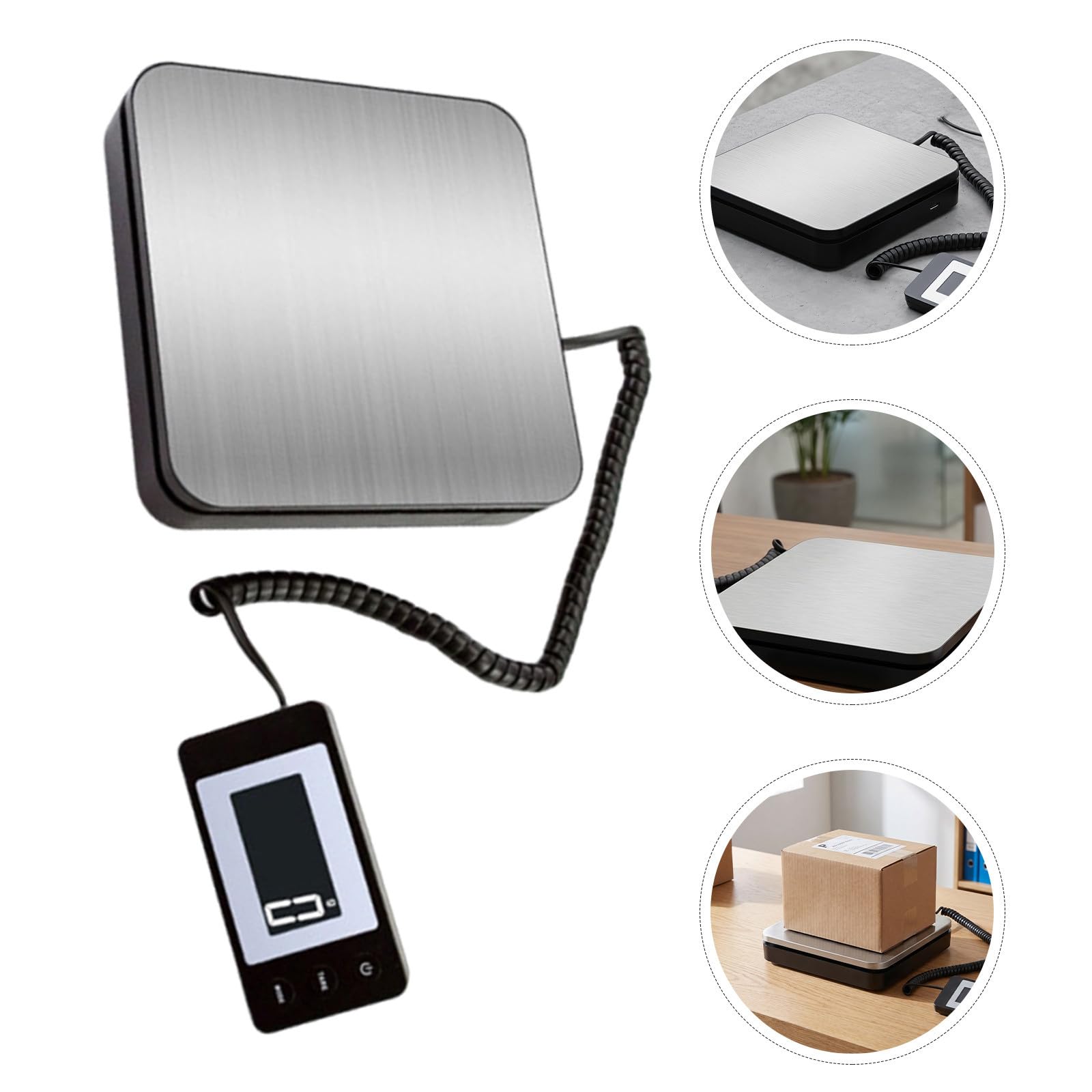 TEHAUX Tragbare Kleine Elektronische Paketwaage mit 50kg Kapazität Lcd Anzeige und Tara Funktion aus Edelstahl und Kunststoff für Büro und Home Office Geeignet