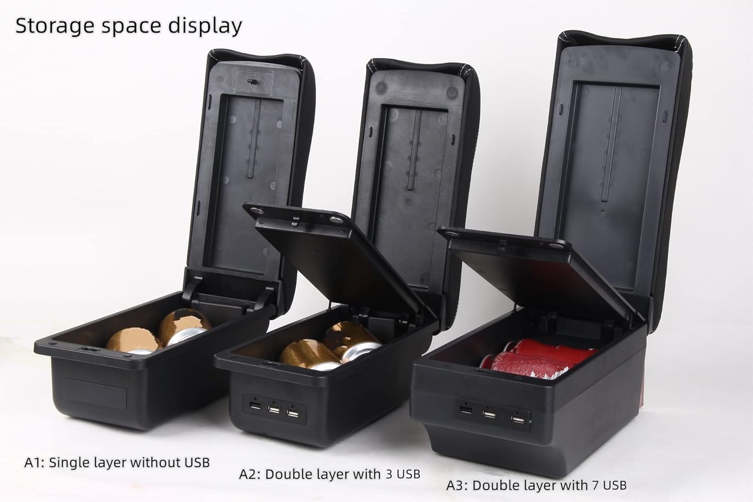 車のアームレストボックス 車のアームレストボックスセンターコンソール収納ボックス部品収納ボックスカーアクセサリー詳細 USB に適合