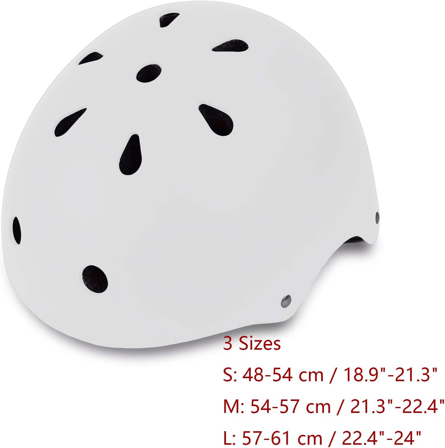 Skateboard Bike Helmet CPSC Certified Lightweight Adjustable, Multi-Sport for Bicycle Cycling Skate Scooter, 3 Sizes : Sports & Outdoors