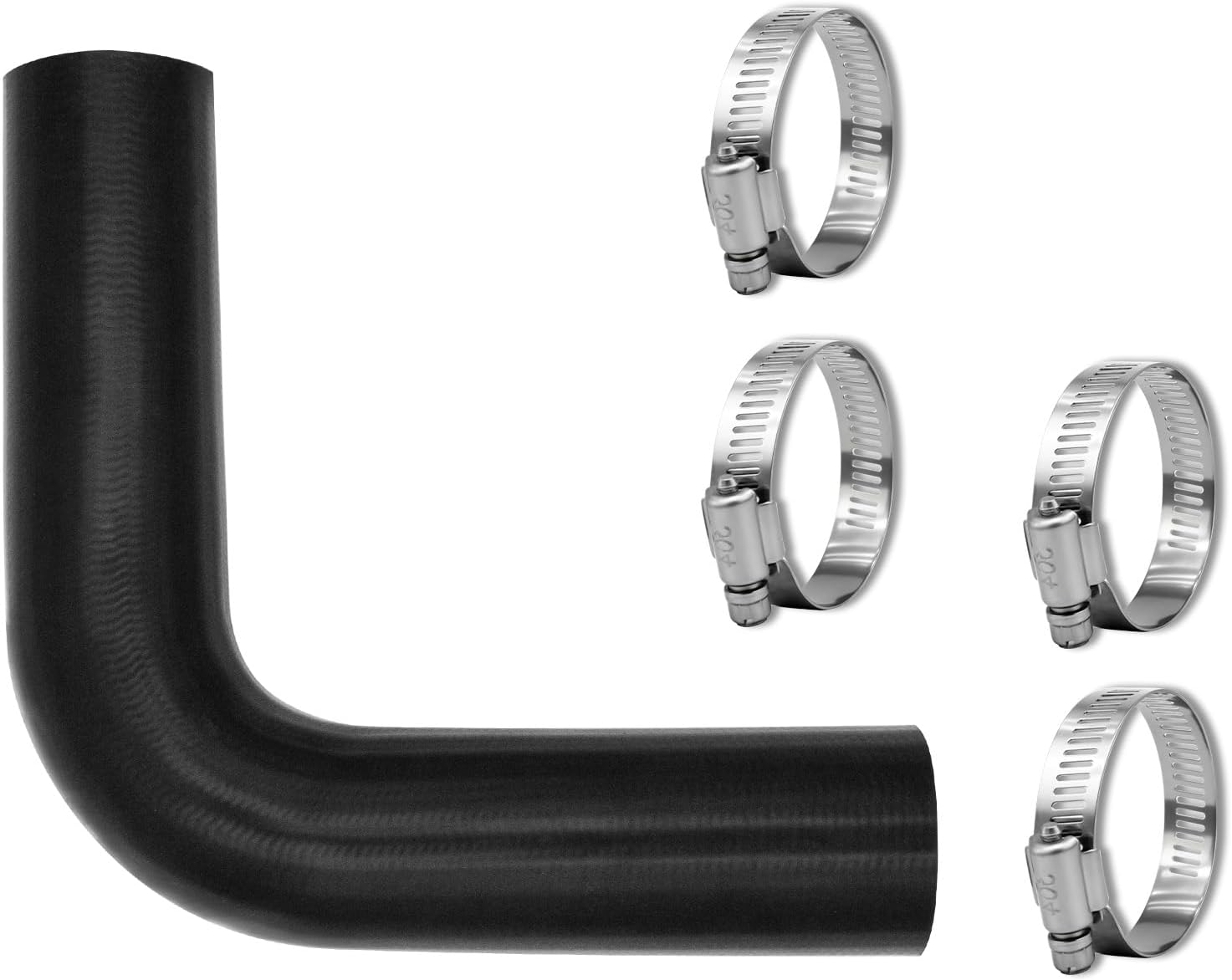 1 1/4 inch ID Fuel Filler Hose 90 Degree with 4 Clamps - 15 7/8" Length Gas Tank Hose Replacement