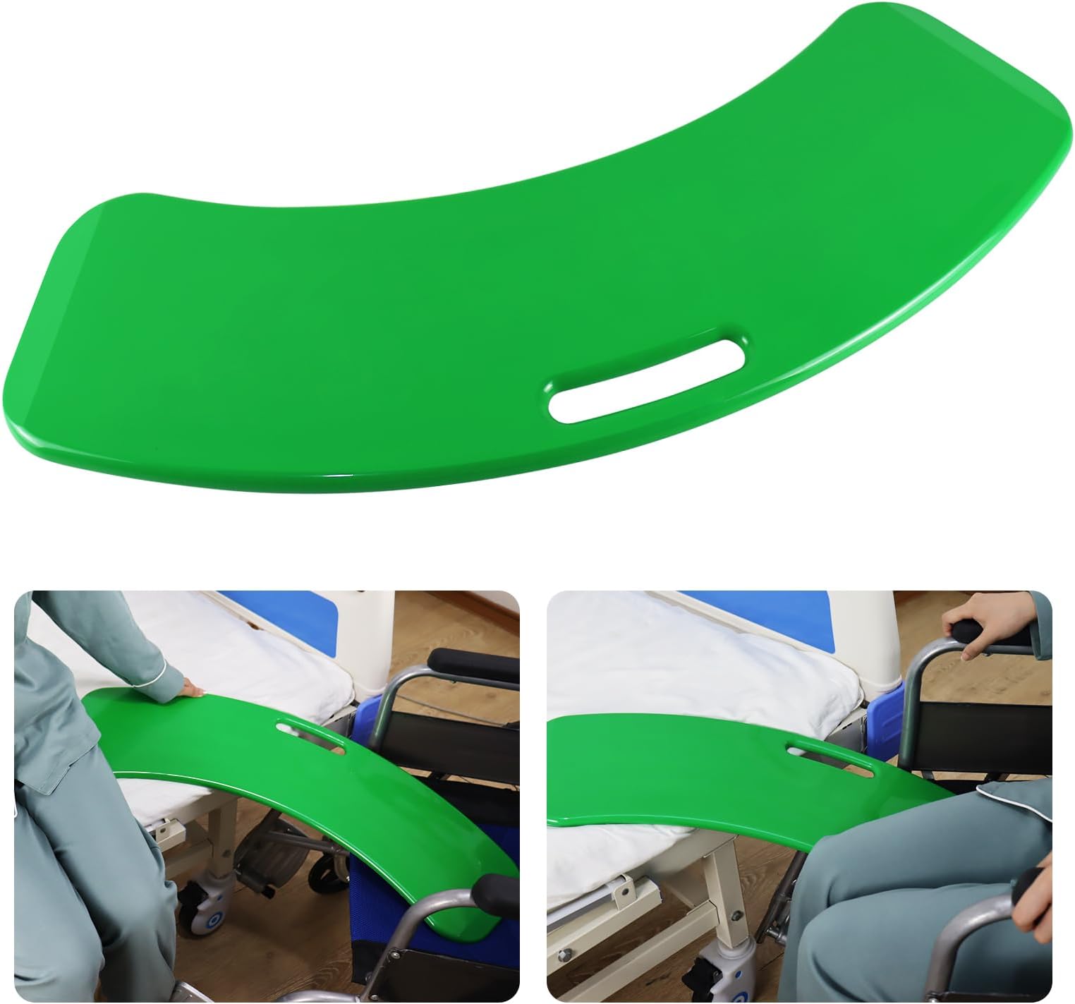 Slide Transfer Board, Patient Slide Assist Device, Move from beds, Chairs, wheelchairs, Cars, etc.Slide Board Holds up to 440lbs（Green）