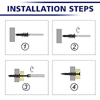 Vista 5 de Anclajes para paneles de yeso autoperforantes de pared huecos con tornillos, no requiere preparación de agujeros previos, plástico de nailon, 0.531