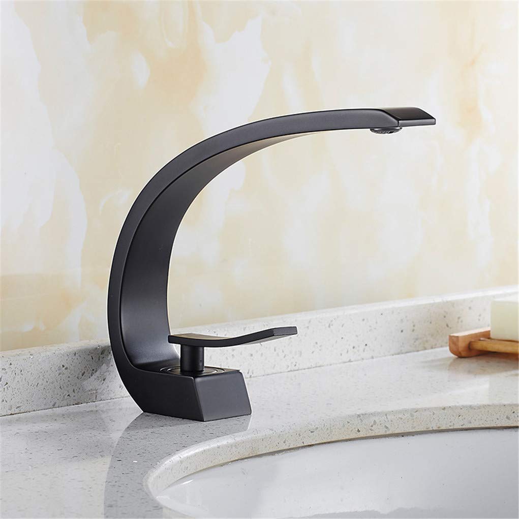 Robinet de lavabo en cuivre noir haut de gamme mitigeur créatif pour vasque de salle de bain