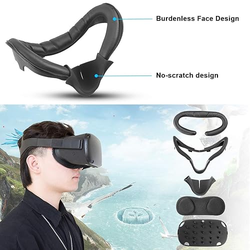 Miniatura 3 de 5 Pieces Suit Ermorgen VR Accessories Combination for Quest Advanced Set, Protective Headset Cover, Dust Proof Lens Cover, Facial Interface Bracket,