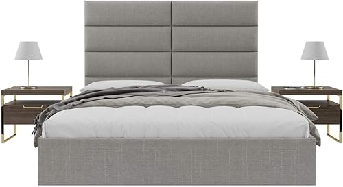 Miniatura 107 de Vänt - Paneles tapizados de cabecera para montar en la pared, diseño Isabelle, 60 x 23 pulgadas, configuración de 4 paneles individuales,