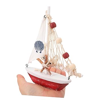 Amazon.co.jp: DECHOUS 木製帆船模型 ミニヨットモデル 小さな船