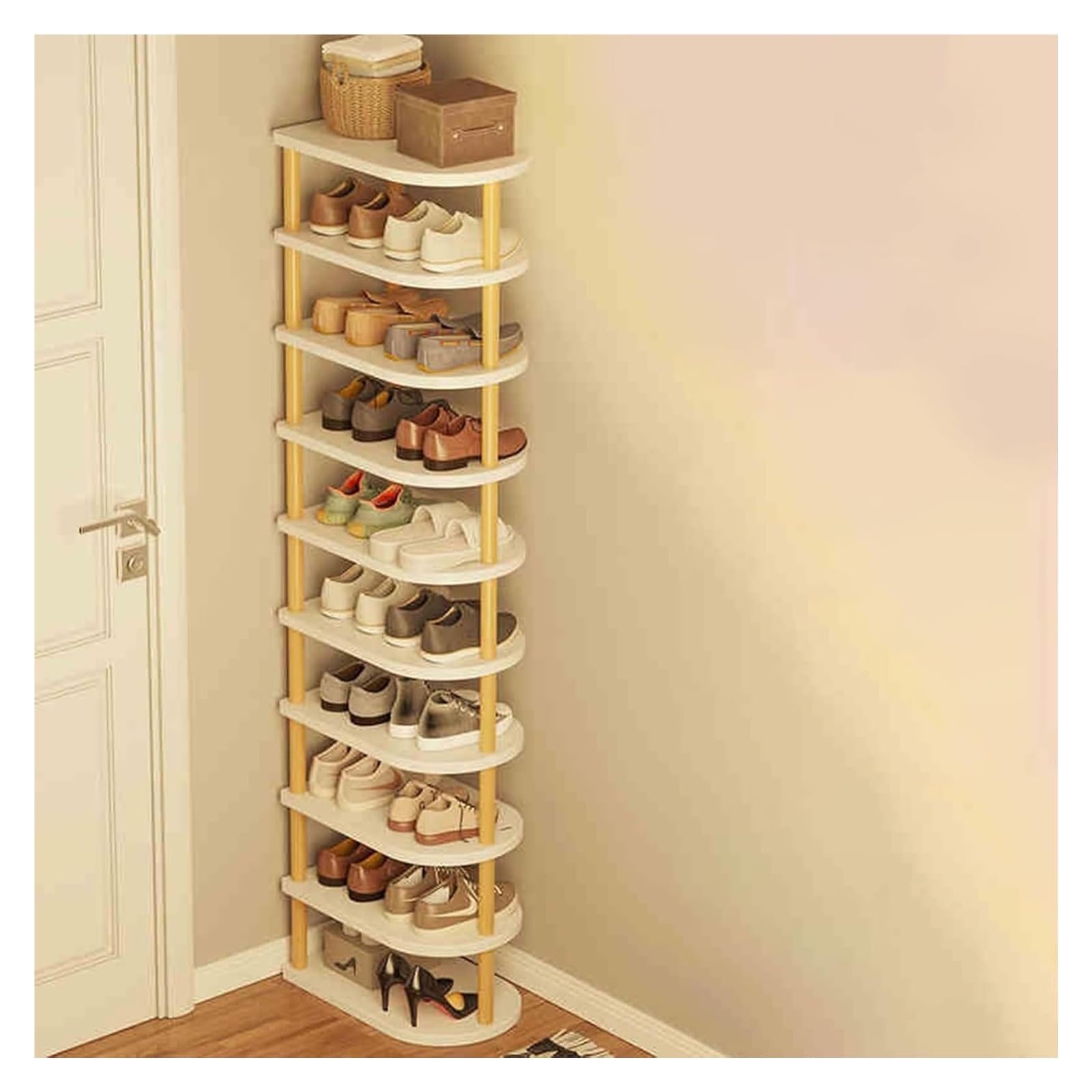 Unité d'affichage chaussures en bois massif de 140 cm premium