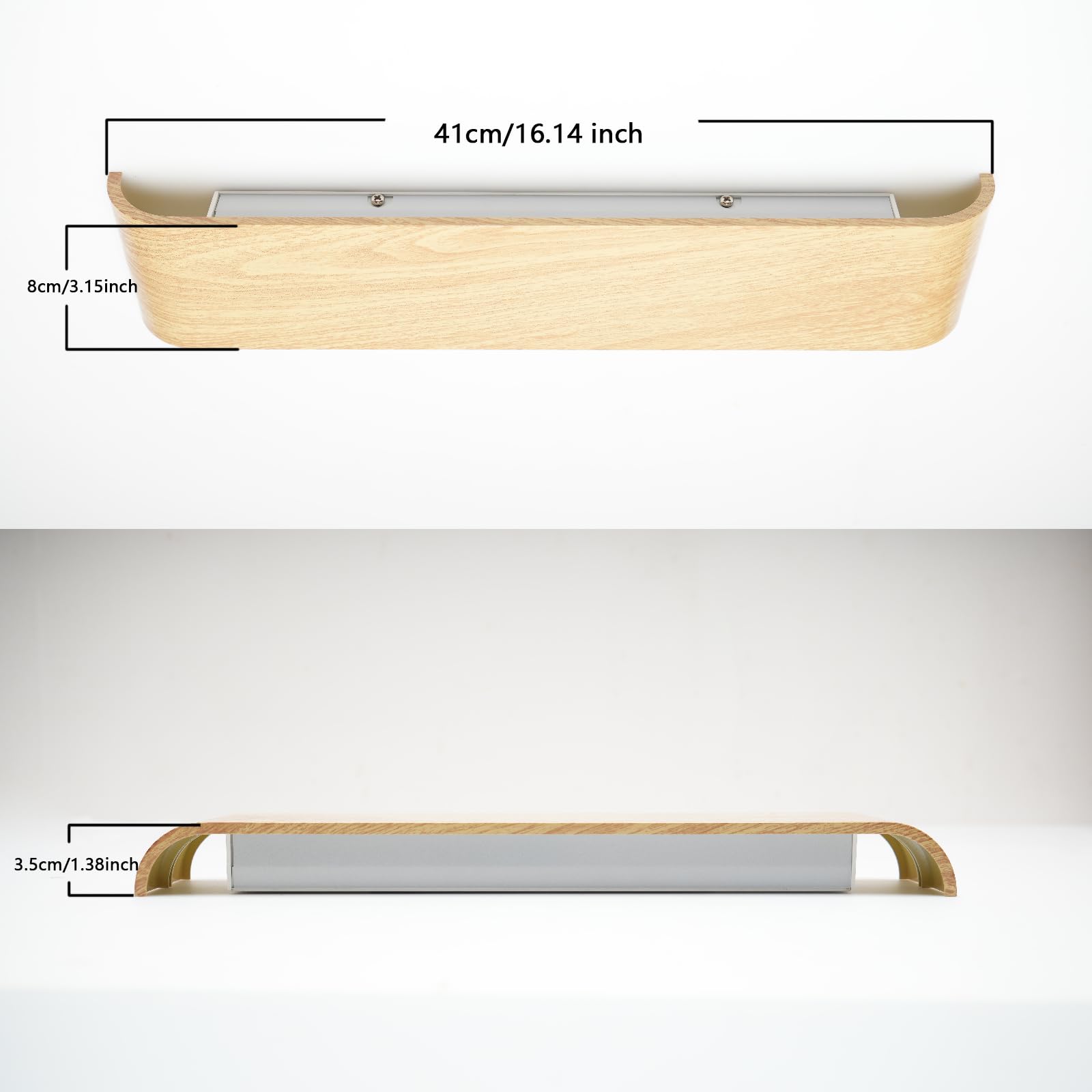 Applique Murale LED Intérieur 24W Alu 3 CCT Grain de Bois 41CM | Éclairage Moderne,Lampe Murale Up Down,2340 Lumen,Idéal pour les chambres, salons, couloirs, escaliers et entrées