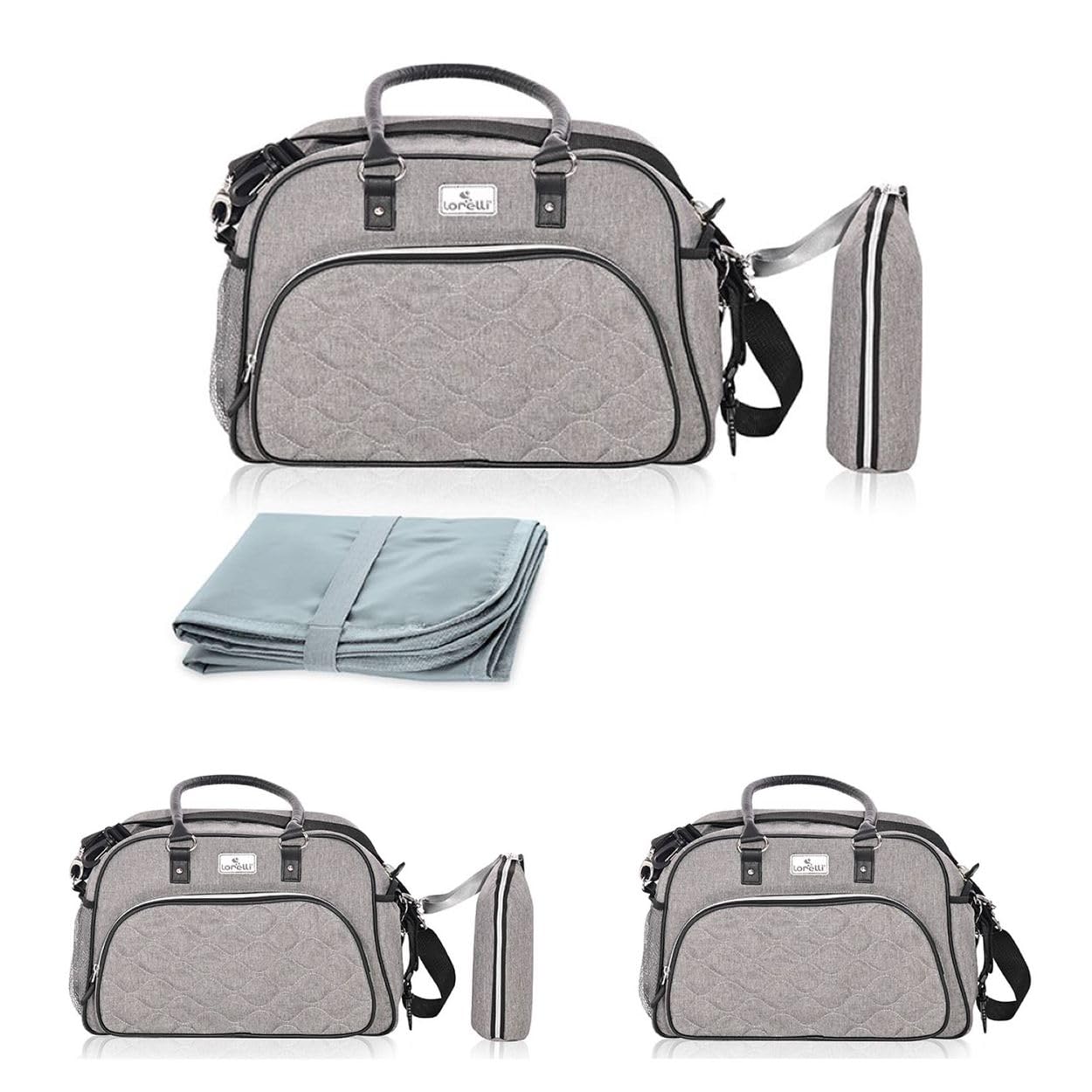 Sac à langer Viola gris imperméable grand format matelas Lorelli