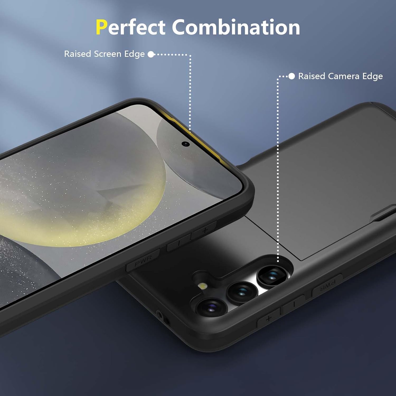 ZUSLAB Card Holder Slot Case Compatible with SAMSUNG Galaxy S24 6.2 Inches 2024, Phone Wallet Case for Galaxy S24, Shockproof Rubber & PC Bumper Dual Layer Cover for Women Men teens, Black - Image 4