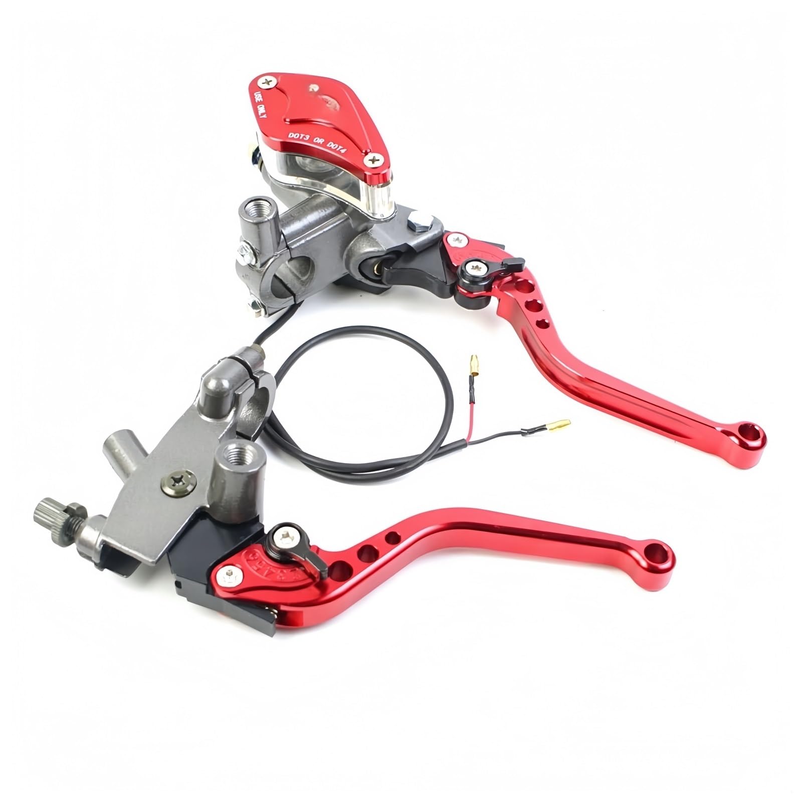Palanca de embrague ajustable universal de 22mm para moto Honda Yamaha roja