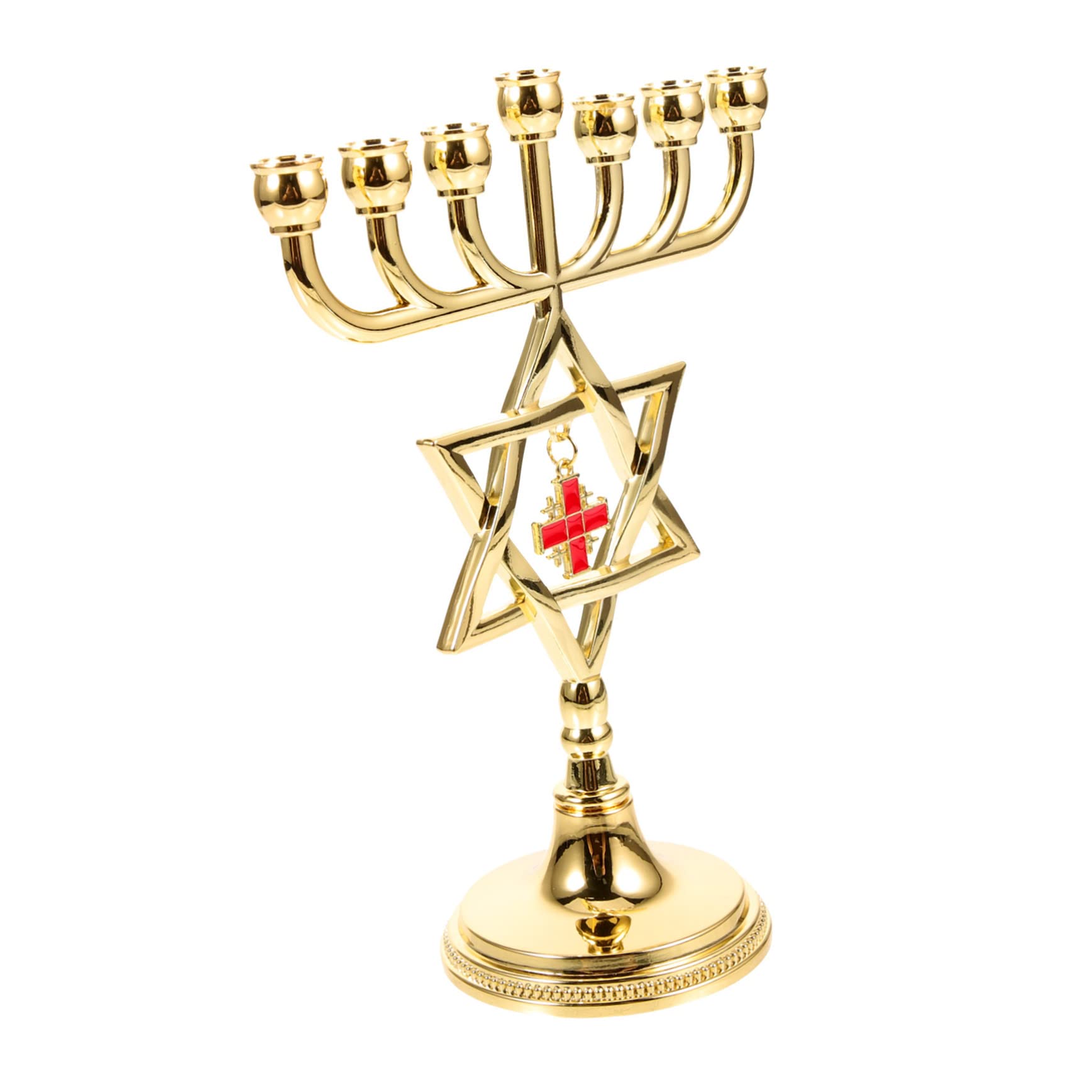 VINTORKY Multi Head Antique Candelabra Branch Candle Holder Elegant Metal Menorah for Desktop Adornment for Weddings Church Services Holiday Parties and Home Decor