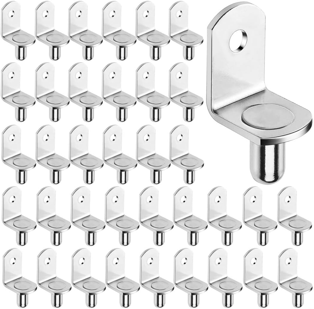 Generic Cold-Rolled Steel Shelf Bracket Pegs, 6 Mm L-Shaped Pins Cabinet Clips, Furniture, Bookshelves, Wardrobes, Shelf Pins Support For Cabinets, 200Pcs Shelf Support Pegs
