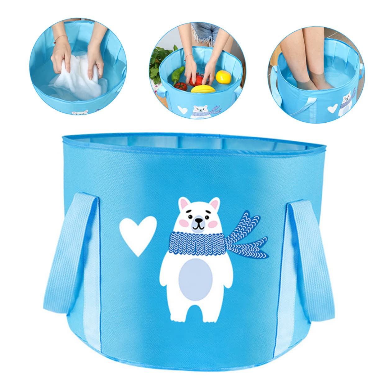 SUPVOX Foldable Foot Bath Bag Bucket Compact Water Holder for Camping Fishing Beach Trips