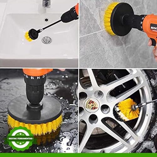 Kit Escova Rotativa Limpeza Broca Parafusadeira Furadeira