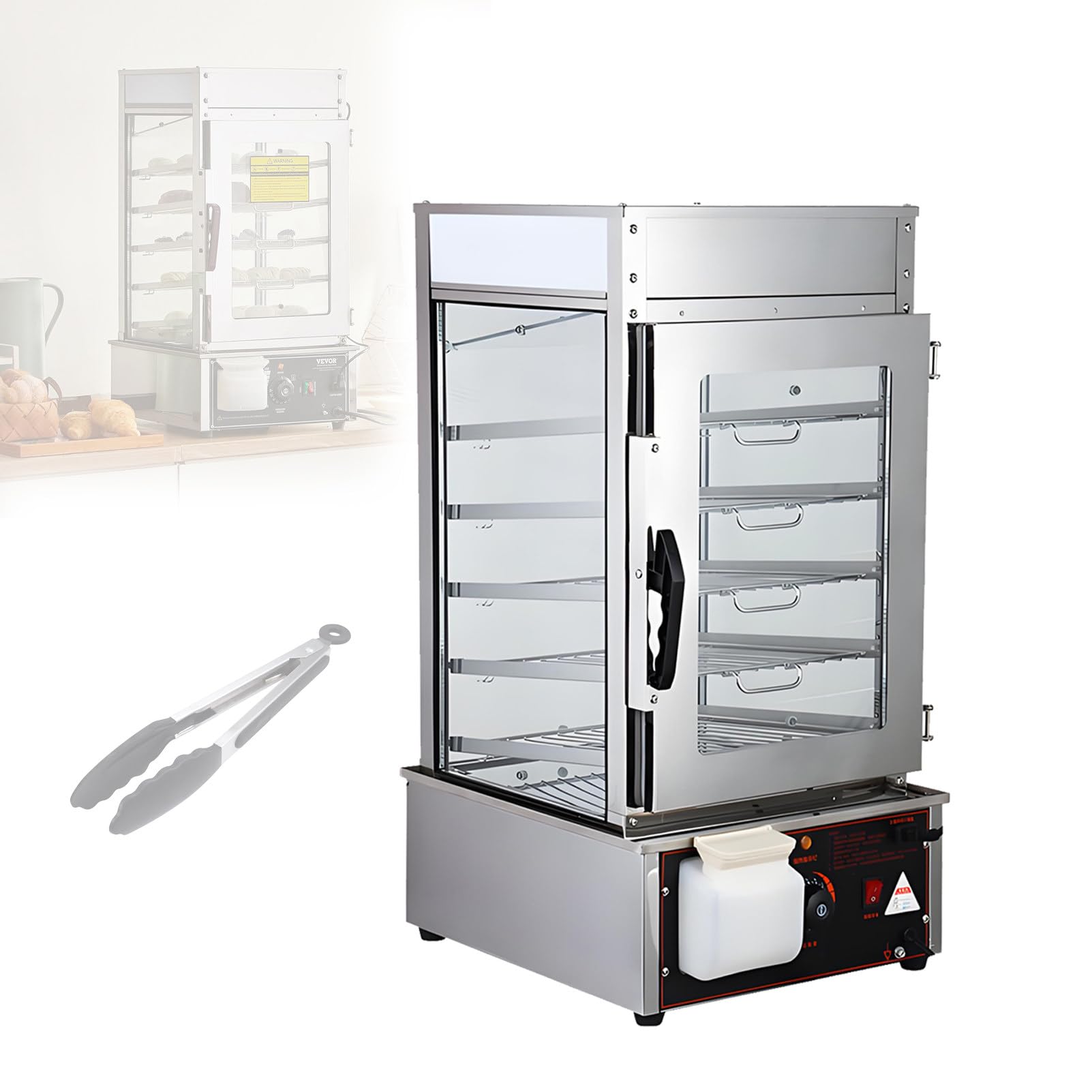 Vitrine Chauffante Commerciale à 5 Niveaux,Chauffe-Plats éLectrique Professionnel,Plage De TempéRature De 30 à 110 ℃,pour Restaurants Et Magasins