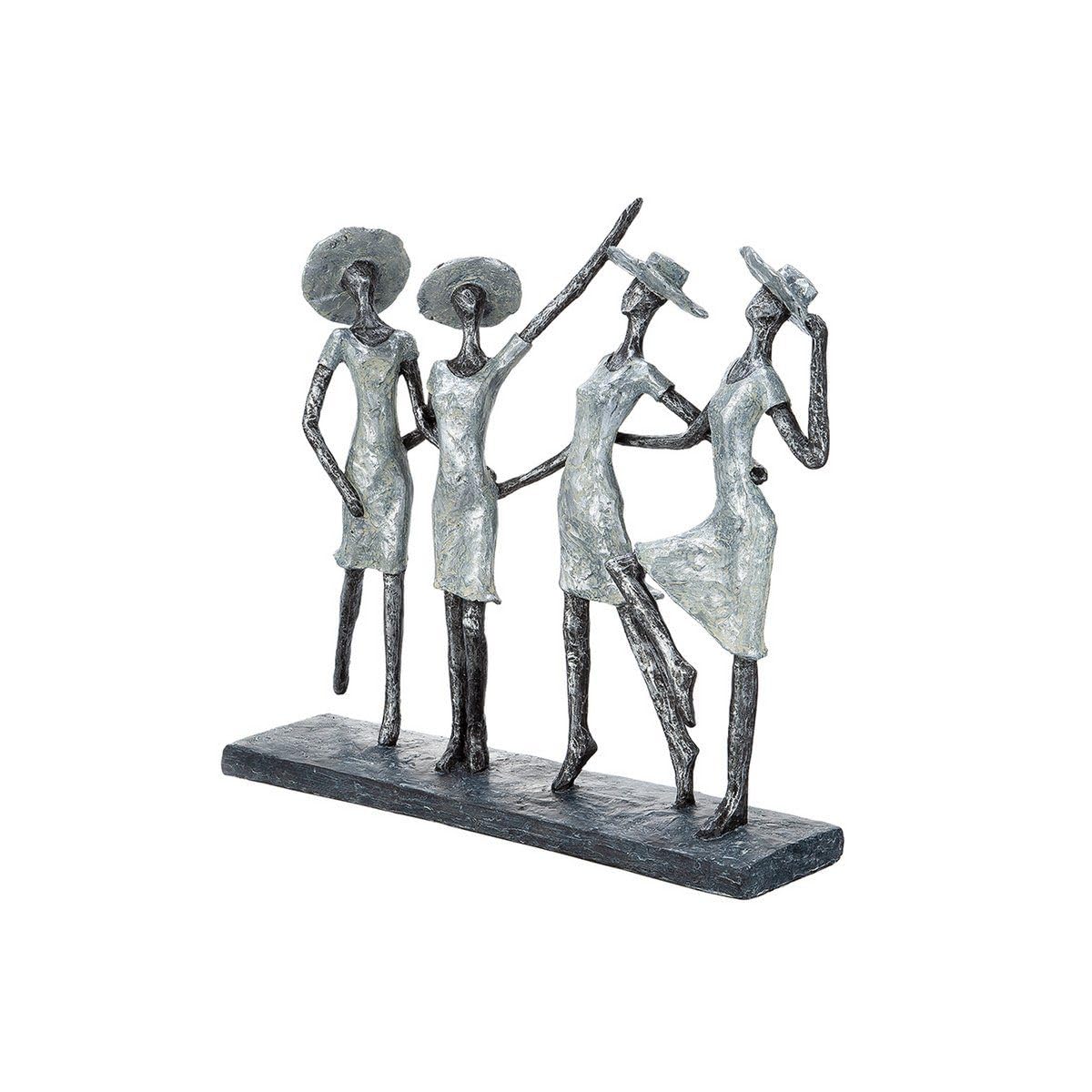 Casablanca - Escultura - Figura Decorativa - 4 Damas - Poli - Color: Plata Antigua
