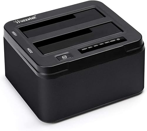 Estación de acoplamiento de disco duro externo USB 3.0 a SATA III de doble bahía para 2.5 o 3.5 pulgadas Duplicador de HDD Clon Función