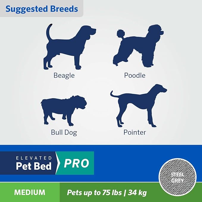 Cama Elevada para Perro Acceso Bajo Tela Fresca Mediano miniatura 7