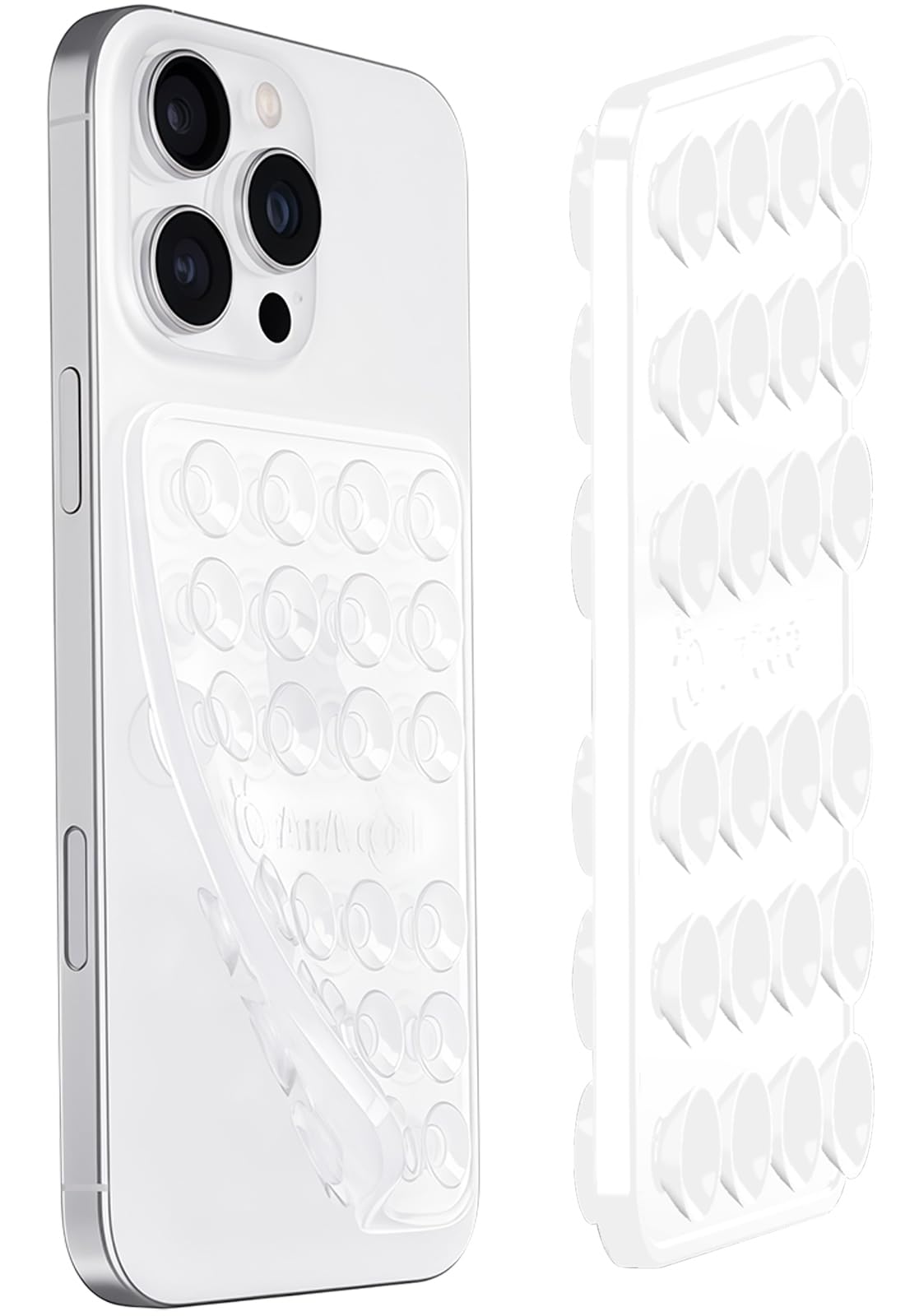 Anteel Double-Sided Silicone Suction Phone Case Mount, Enhanced Suction Cup Power and Thickened Grip for Selfies and Videos, Durable, Hands-Free Non