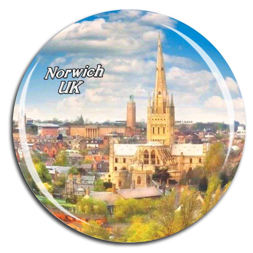 Weekino Uk England Norwich Cathedral Fridge Magnet 3D Crystal Glass Tourist City Travel Souvenir Collection Gift Strong Refrigerator Sticker